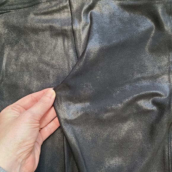 Spanx Black Faux Leather Womens Leggings Size XS Stretch Black Shapewear FLAW130 - Picture 3 of 10